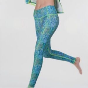 Tutu Blue Watercolor Swim Leggings Size Large